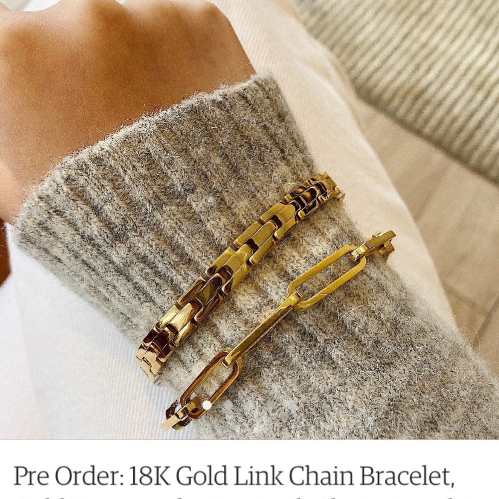 Gold Plated Paperclip Chain Link Bracelet